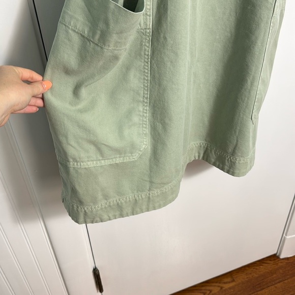 Everlane The Cross Back Apron Dress Eucalyptus Green Organic Cotton Medium - Picture 4 of 12